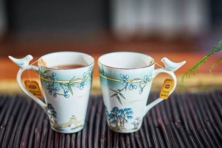 M20玛戈隆特小鸟对杯西湖盛宴茶杯骨瓷马克杯情侣对杯 礼盒装