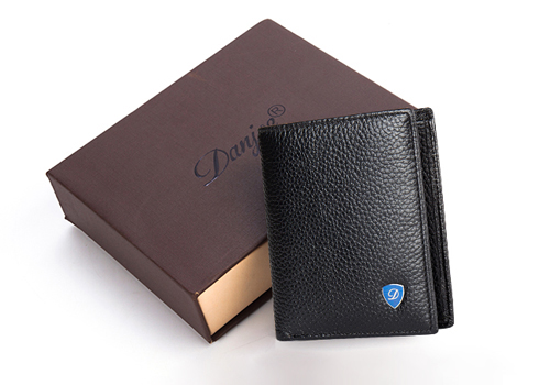 丹爵(DANJUE)头层牛皮潮流时尚男士钱包轻薄短款钱包高端钱夹礼盒装 D6026-3