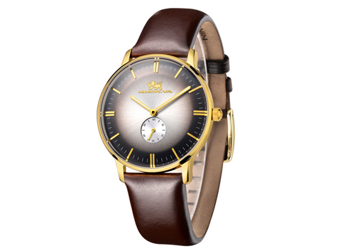 尼诺里拉NINORIVA超薄金色男士腕表11025