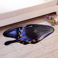趋然创意紫色蝴蝶地垫软绵脚垫卧室宝宝爬行地毯