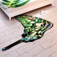 趋然绿色蝴蝶地垫客厅卧室床边冬季宝宝爬行地毯