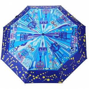 艺术伞 自动晴雨伞 防晒伞 穿越青铜 国家博物馆 黑胶零透光