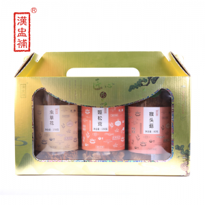 汉盅补 金盒三拼-礼盒装（虫草花150g、姬松茸130g、猴头菇80g）